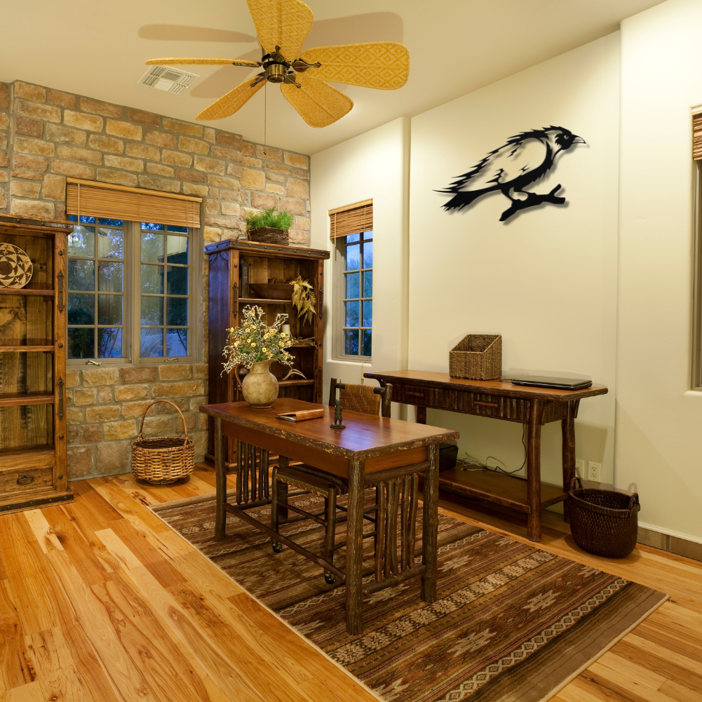 Viking Spirit Crow Metal Wall Sign