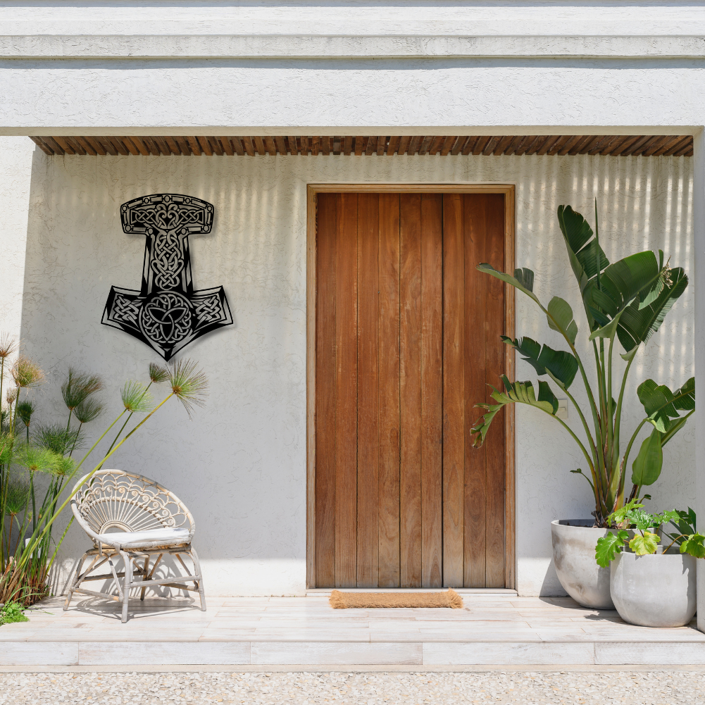 Thor's Hammer Metal Wall Sign