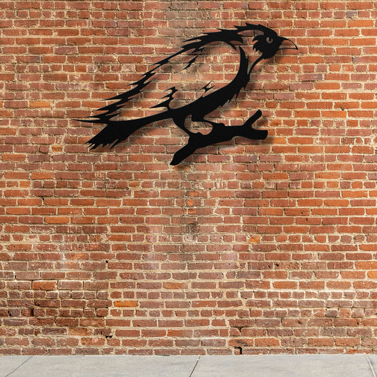 Viking Spirit Crow Metal Wall Sign