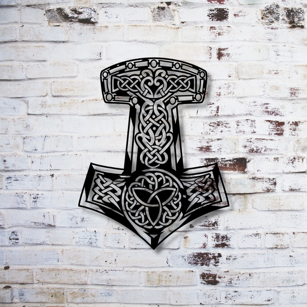 Thor's Hammer Metal Wall Sign