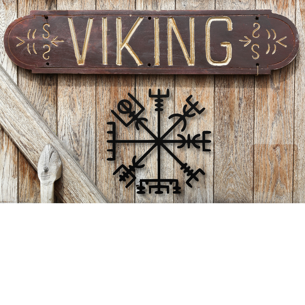 Viking Vegvisir Décoration Murale en Métal 45 x 45 cm