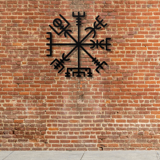 Viking Compass Vegvisir Metal Wall Sign