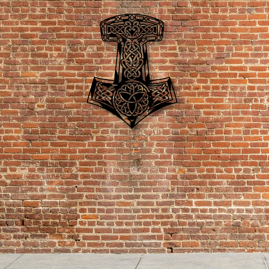 Thor's Hammer Metal Wall Sign